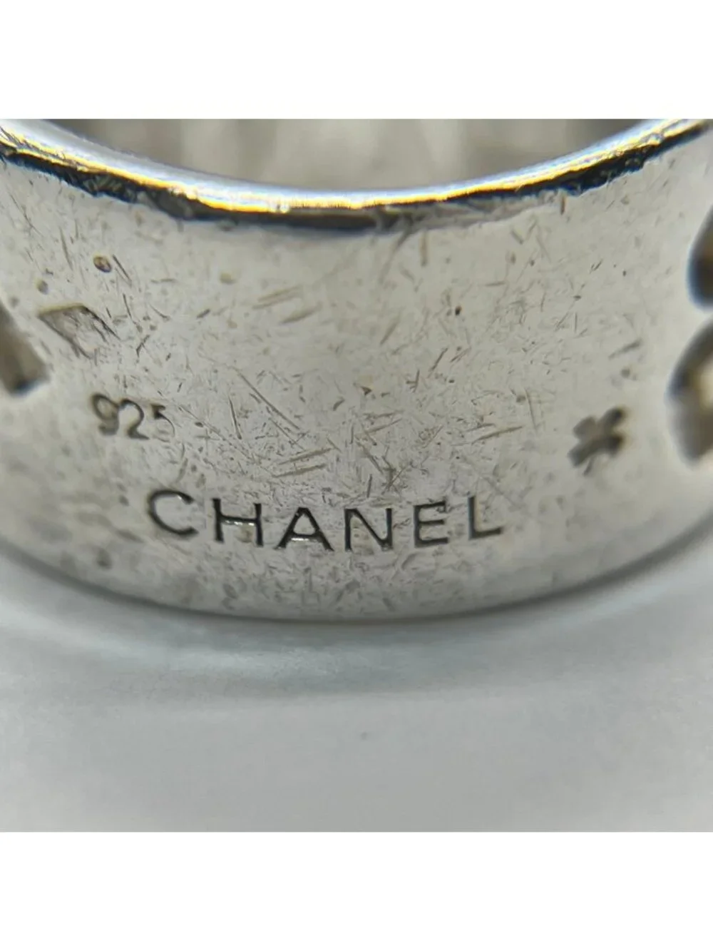 Chanel Logo Wide Ring Clover